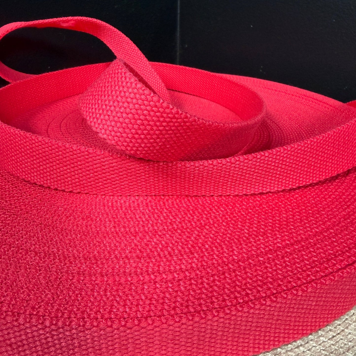 1" Organic Cotton RPET Webbing - Crimson Coral - Simplifi Fabric
