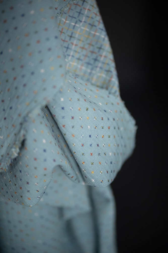 Blue Bobbette Cross Indian Cotton - Merchant & Mills