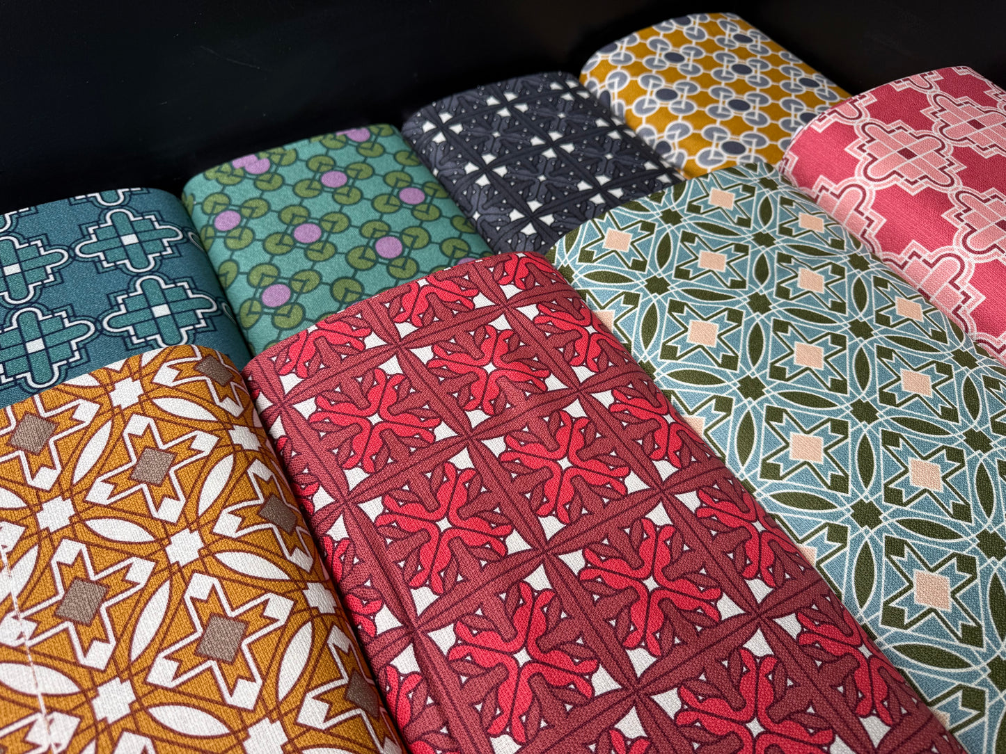 Prism #27980 - Teal - Wright Prisms - Frank Lloyd Wright - Cloud 9 Fabrics - Barkcloth