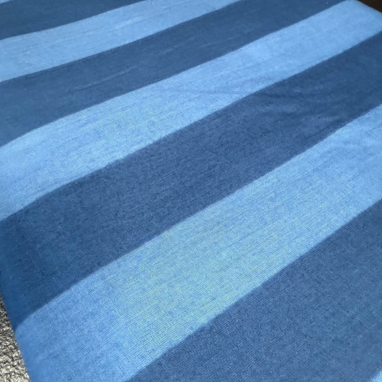 Bold Lines Navy/Denim - Bagru Indian Cotton Screen Print