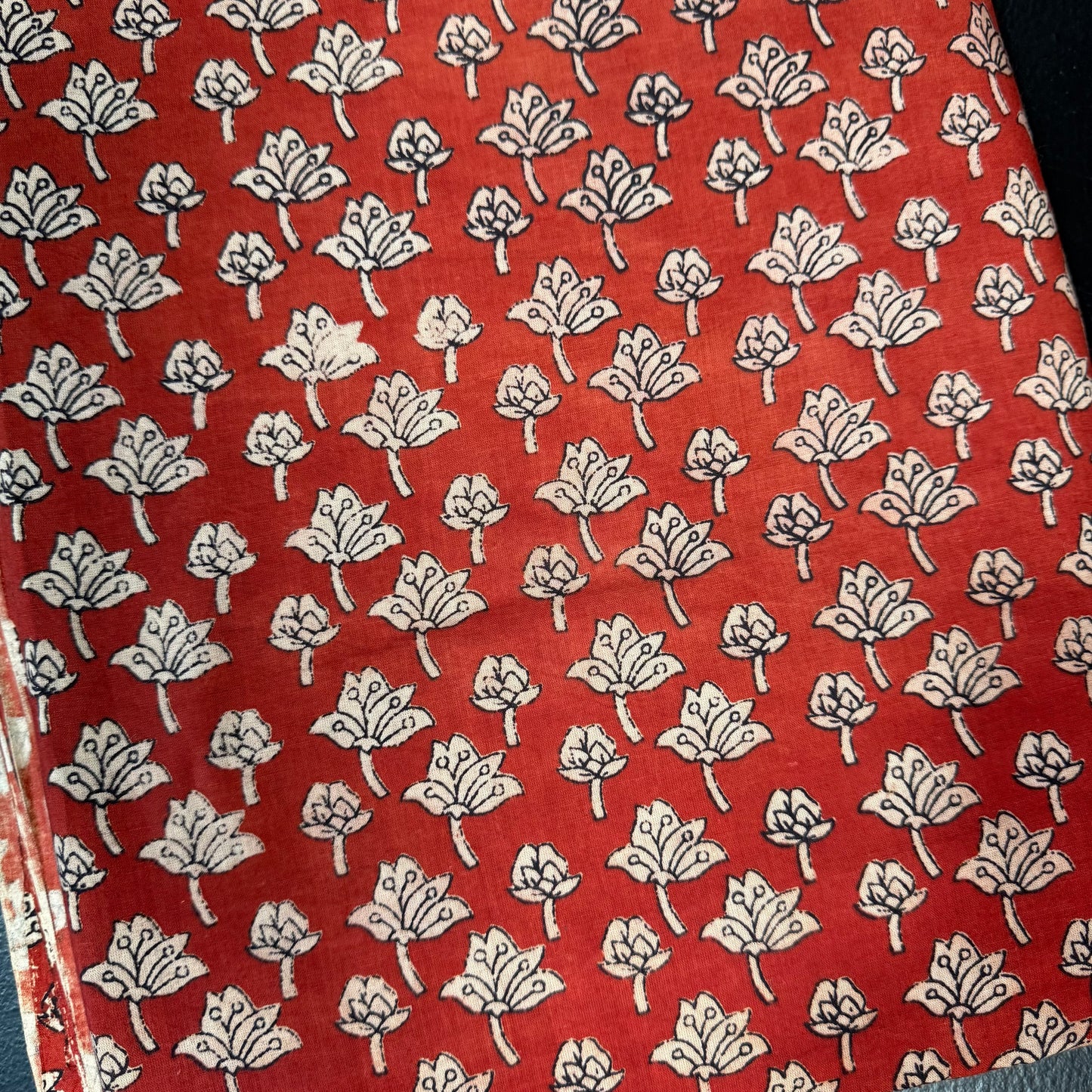 Rust Bloom Drop - Bagru Indian Cotton Block Print