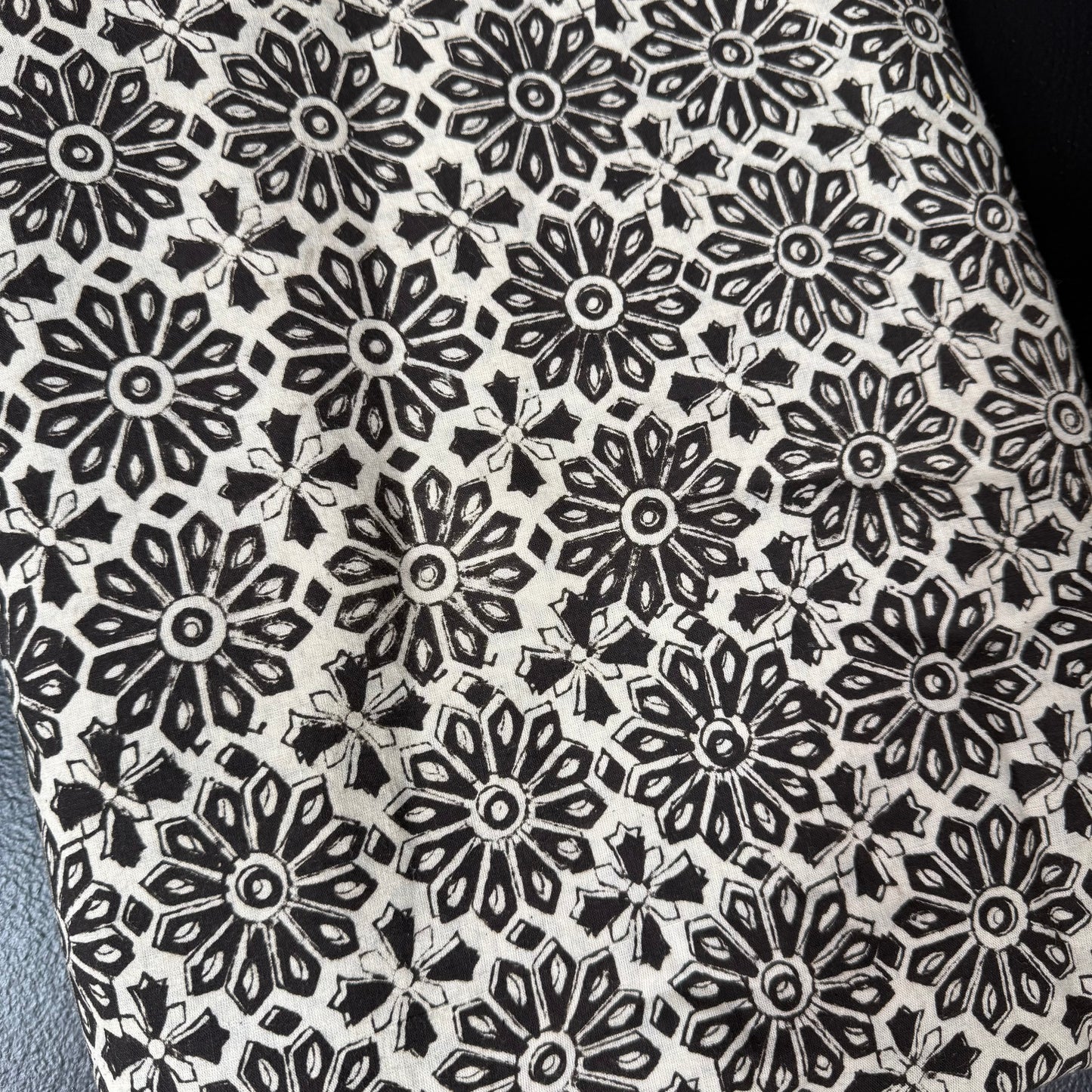 Noir Petal - Bagru Indian Cotton Block Print