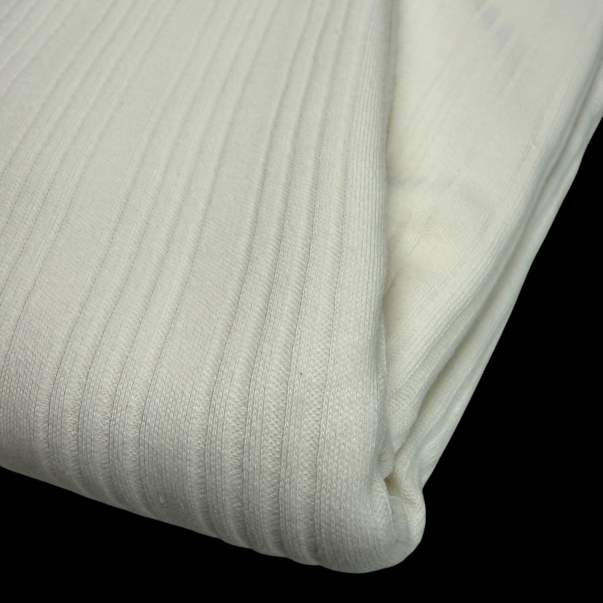 Serene Stripes Organic Cotton Pointelle - Winter White