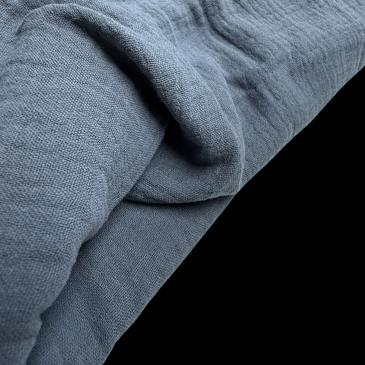 Organic Cotton Double Gauze - 120 GSM - Denim Blue