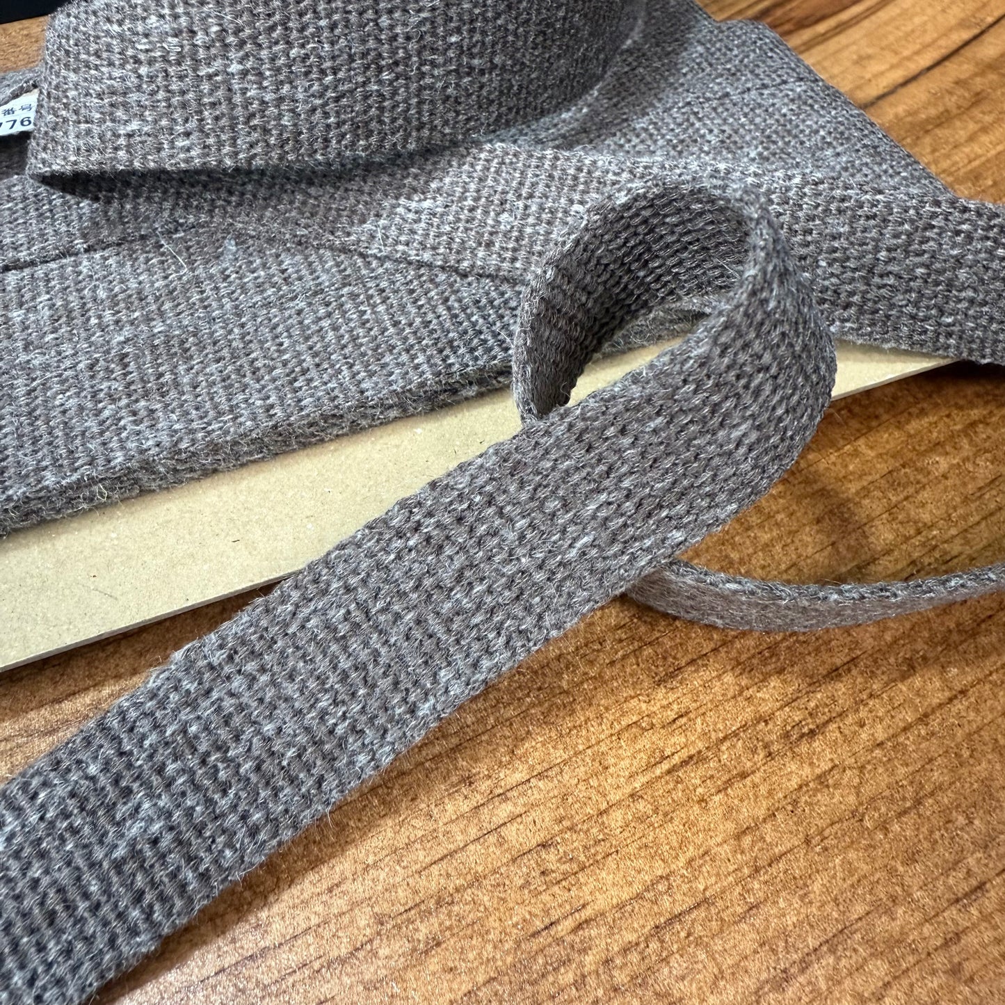 20mm Linen Blend Marble Webbing - Japanese Import - Dark Brown (sold per meter)