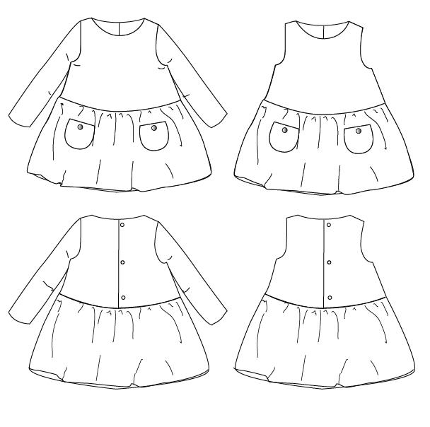 Helsinki Dress Sewing Pattern - Baby Girl 6M/4Y - Ikatee - Simplifi Fabric