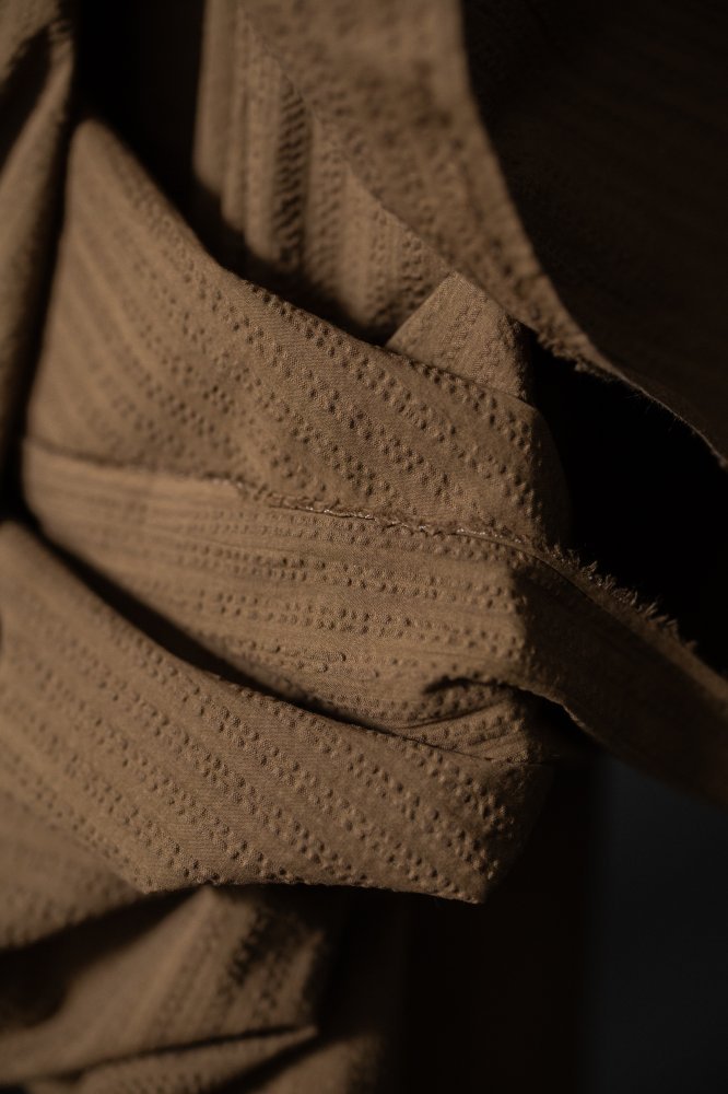 Muddy Moss Seersucker Stripe Indian Organic Cotton - Merchant & Mills - Simplifi Fabric