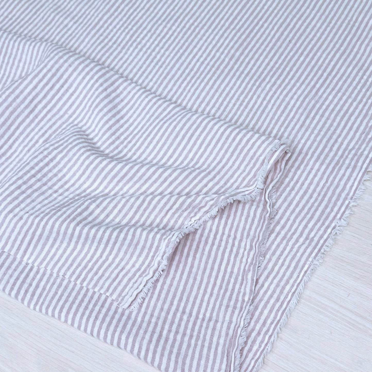 Organic Cotton Yarn Dyed Double Gauze - Stripe - White/Lilac - Simplifi Fabric