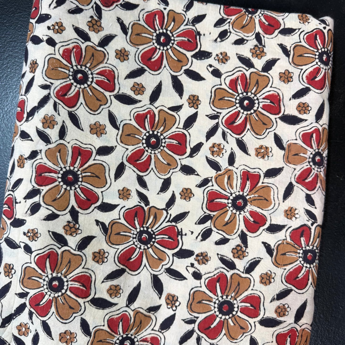 Petals Parchment - Bagru Indian Cotton Block Print