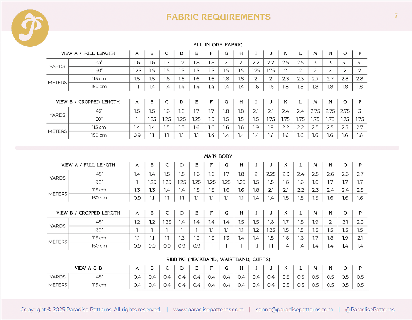 Pine Raglan PDF Pattern - Paradise Patterns - Simplifi Fabric