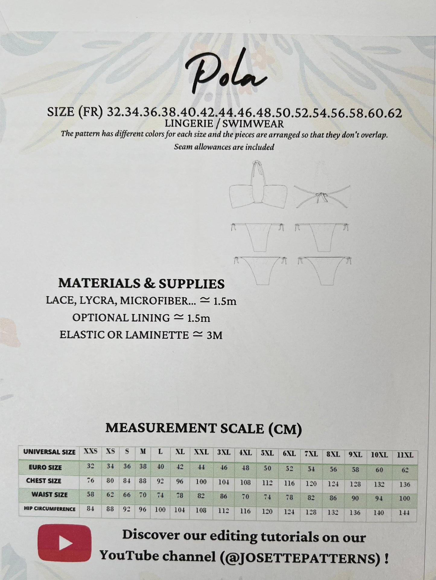 Pola - Womens Swimsuit - Josette Patterns