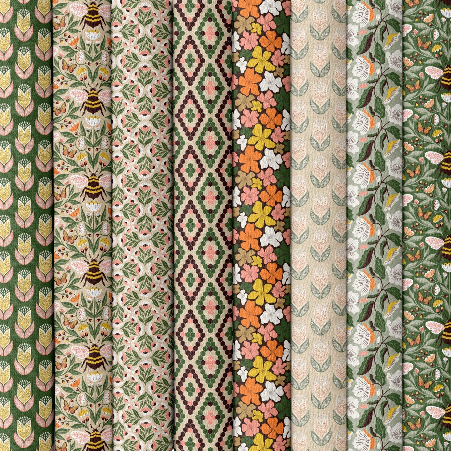 Tulips - Tan - Honey Garden - Juliana Tipton - Cloud 9 Fabrics - Poplin - Simplifi Fabric