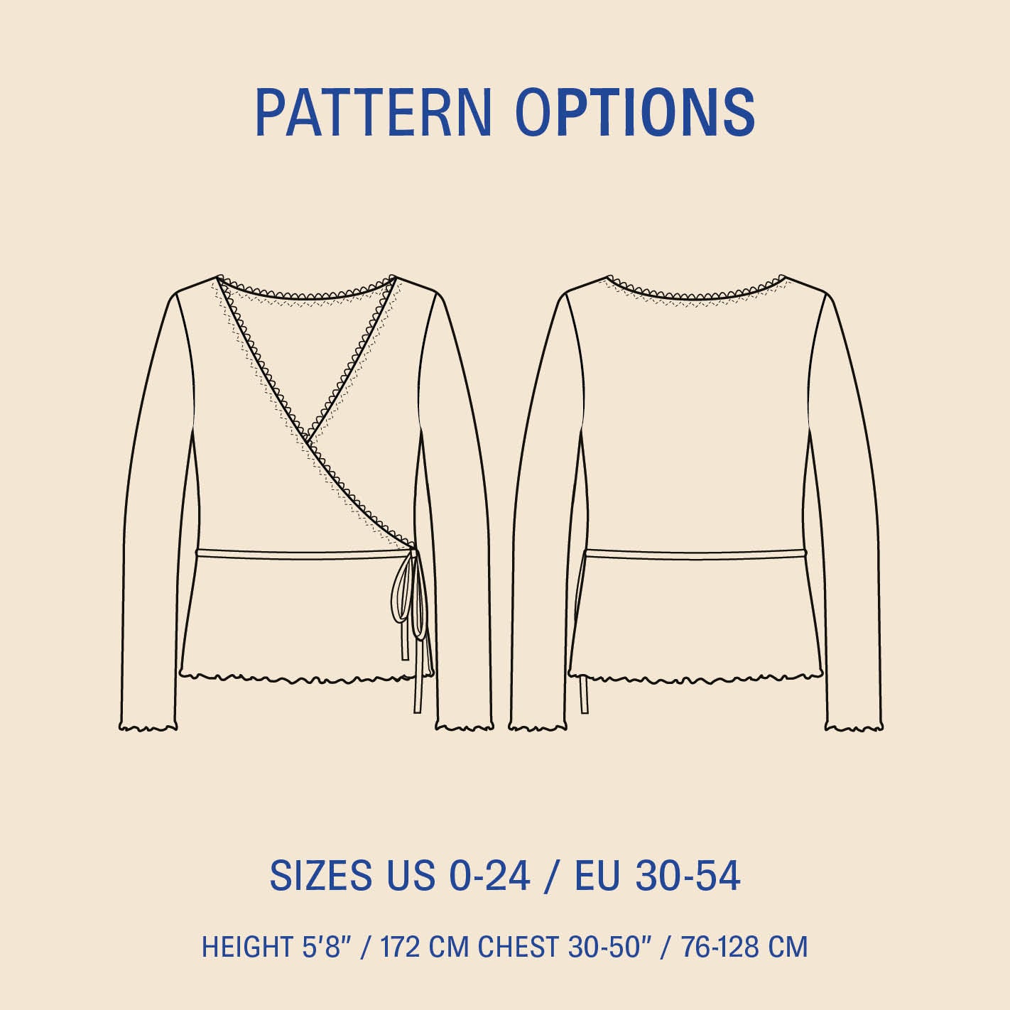 Wrap Blouse Womens Paper Pattern - Wardrobe by Me - Simplifi Fabric