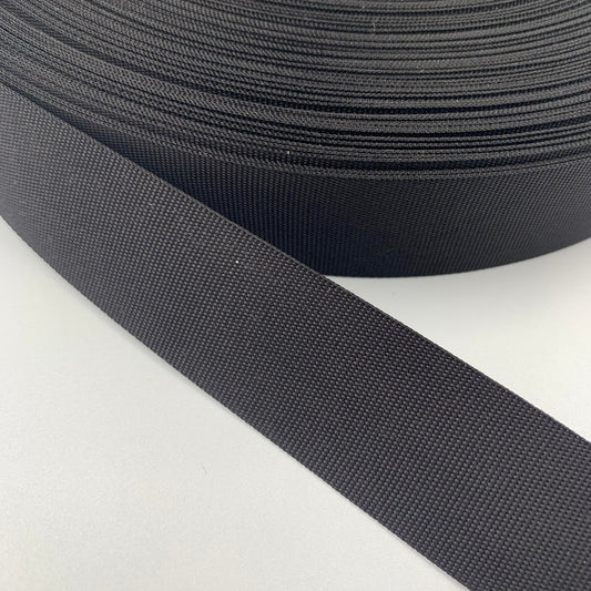 1" Light Weight Nylon Grosgrain Tape - Black - By The Yard/36" - Simplifi Fabric