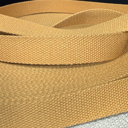 1" Organic Cotton RPET Webbing - Mustard Gold - Simplifi Fabric