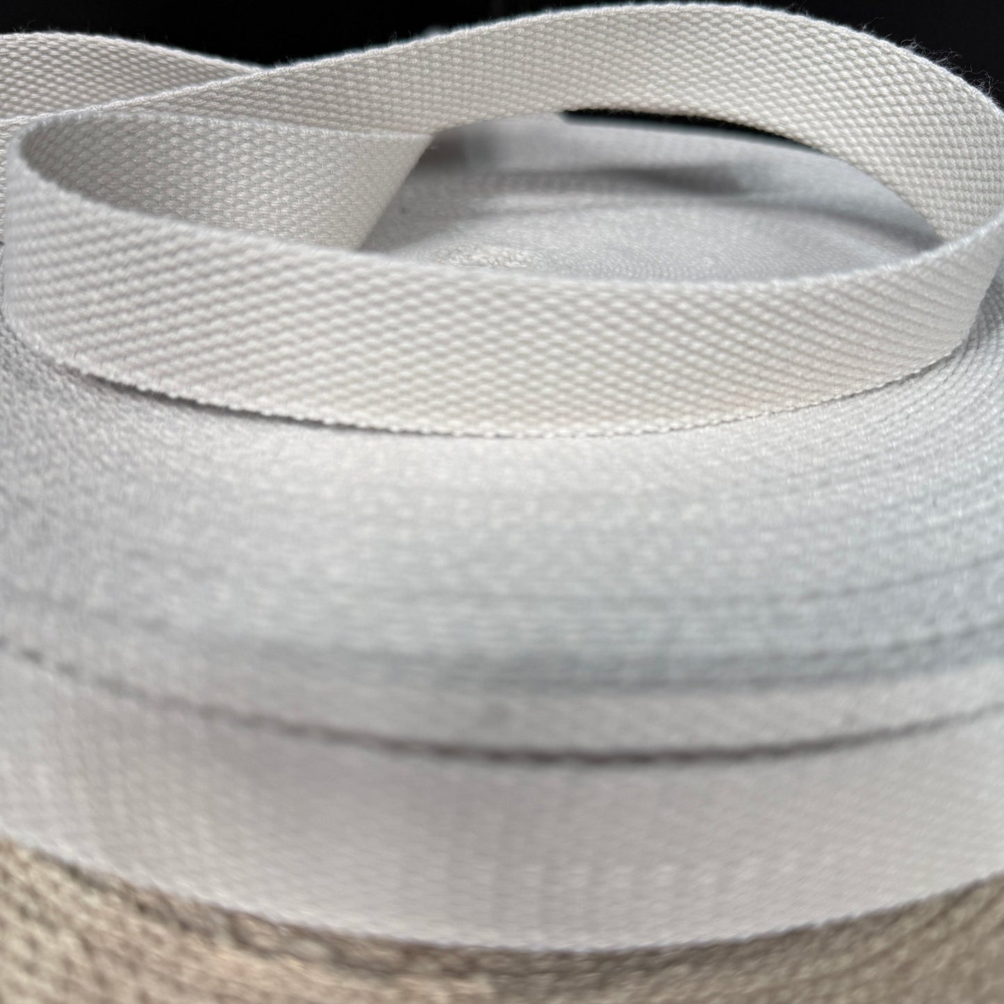 1" Organic Cotton RPET Webbing - Stone - Simplifi Fabric