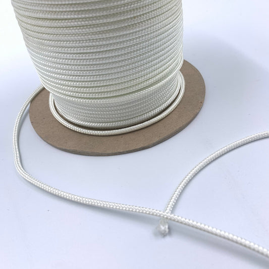 1/8" Nylon RoundCord - White - By The Yard/36" - Simplifi Fabric