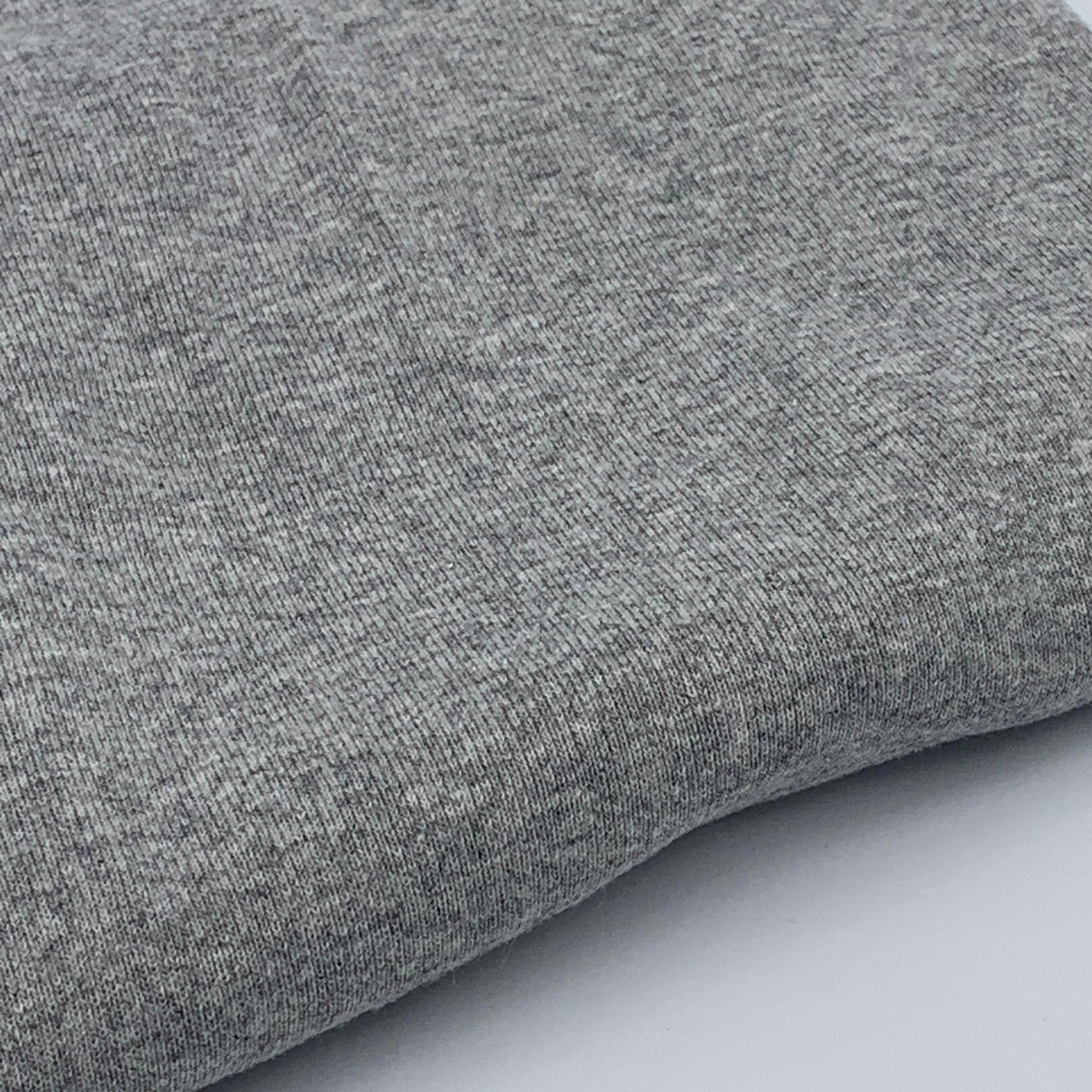 1x1 Organic Cotton / Recycled PET Baby Rib - Grown & Made in USA - Heather Grey - Simplifi Fabric