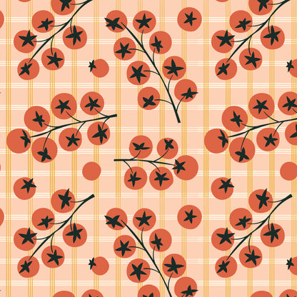 Cherry Tomato Check - Homestead Haven - Shelby Warwood - Cloud 9 Fabrics - Poplin