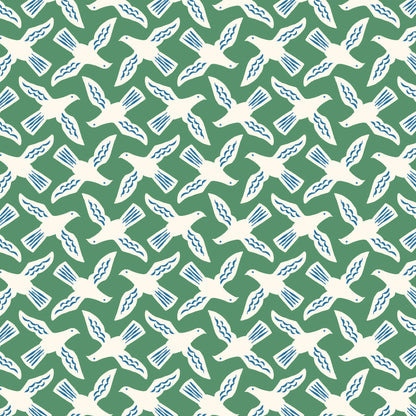 Flock - Green - Orchard Deco - Ariana Martin - Cloud 9 Fabrics - Poplin