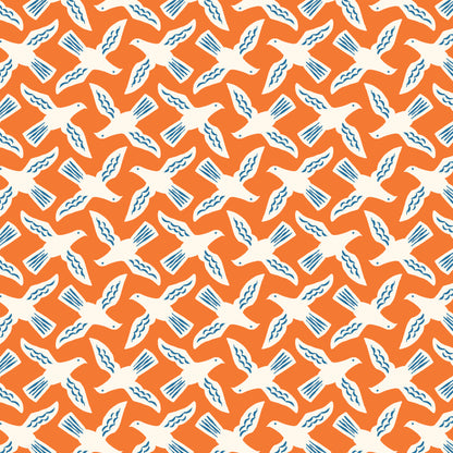 Flock - Orange - Orchard Deco - Ariana Martin - Cloud 9 Fabrics - Poplin