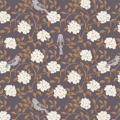 Birdsong - Plum - Lisee Ree Designs - Midwinter Memories - Cloud 9 Fabrics - Organic Cotton Poplin