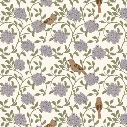 Birdsong - Ivory - Lisee Ree Designs - Midwinter Memories - Cloud 9 Fabrics - Organic Cotton Poplin
