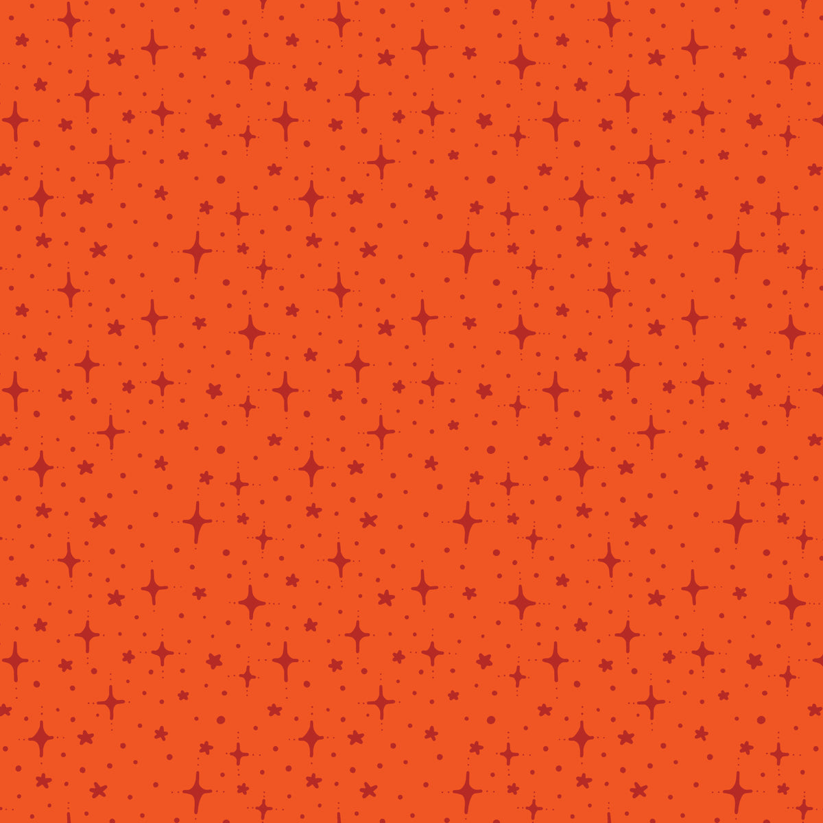 Starry Sky - Orange - Jojulein Design - Foxwood - Cloud 9 Fabrics - Organic Cotton Poplin
