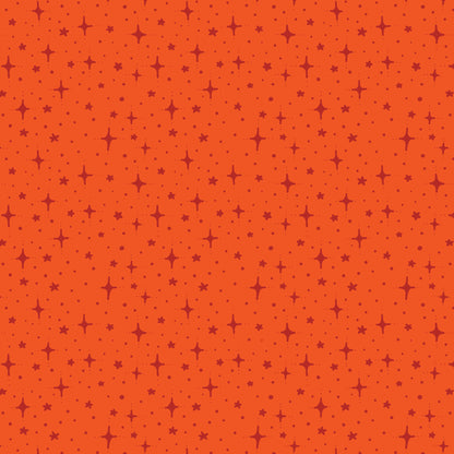 Starry Sky - Orange - Jojulein Design - Foxwood - Cloud 9 Fabrics - Organic Cotton Poplin
