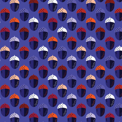 Acorns - Blue/Multi - Jojulein Design - Foxwood - Cloud 9 Fabrics - Organic Cotton Poplin