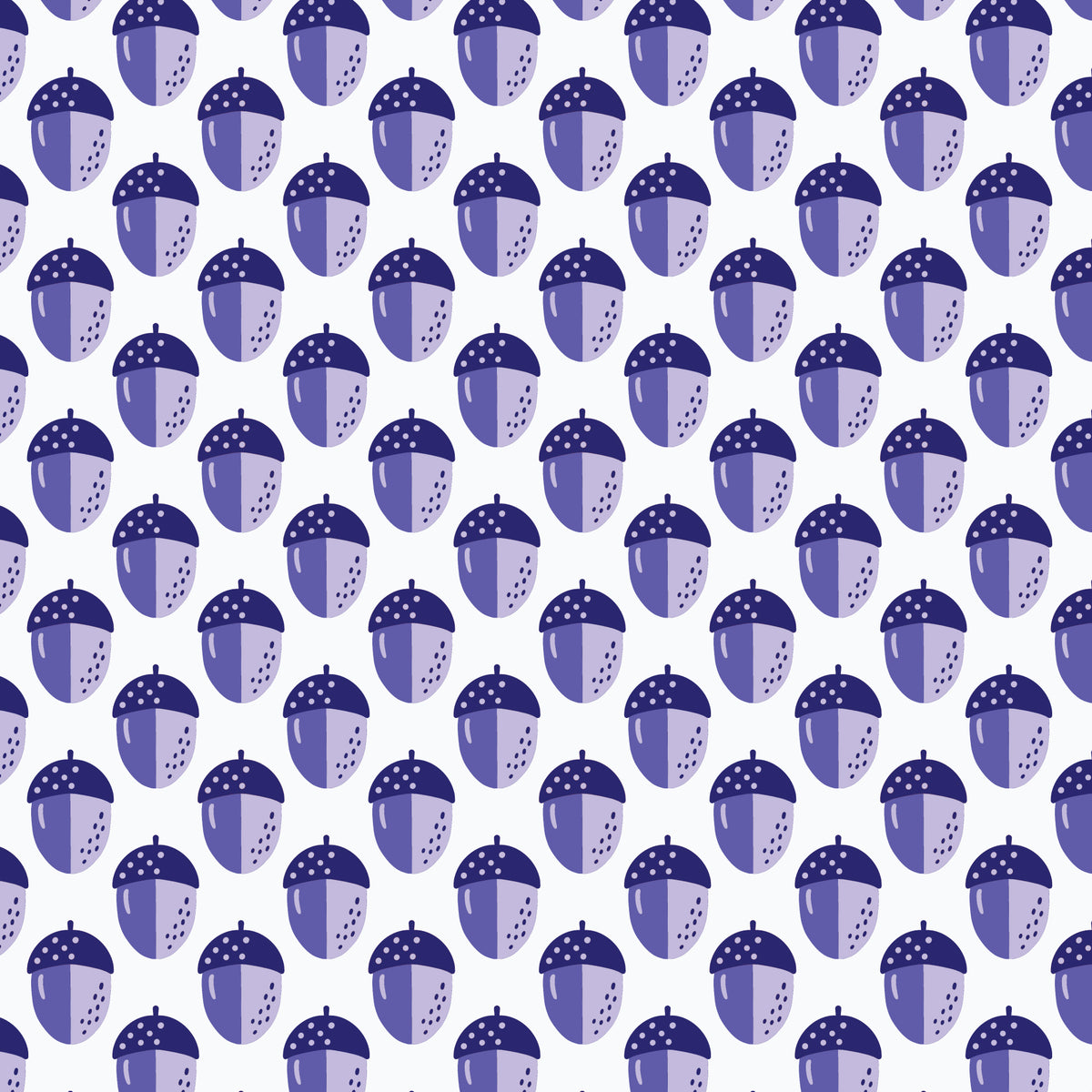 Acorns - Blue - Jojulein Design - Foxwood - Cloud 9 Fabrics - Organic Cotton Poplin