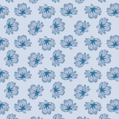 Chicory Charmers - Blue - Paint-By-Number Garden Party - Elle Crée - Cloud 9 Fabrics - Poplin