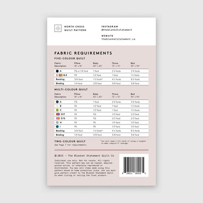 North Cross Paper Pattern - The Blanket Statement Quilt Co.