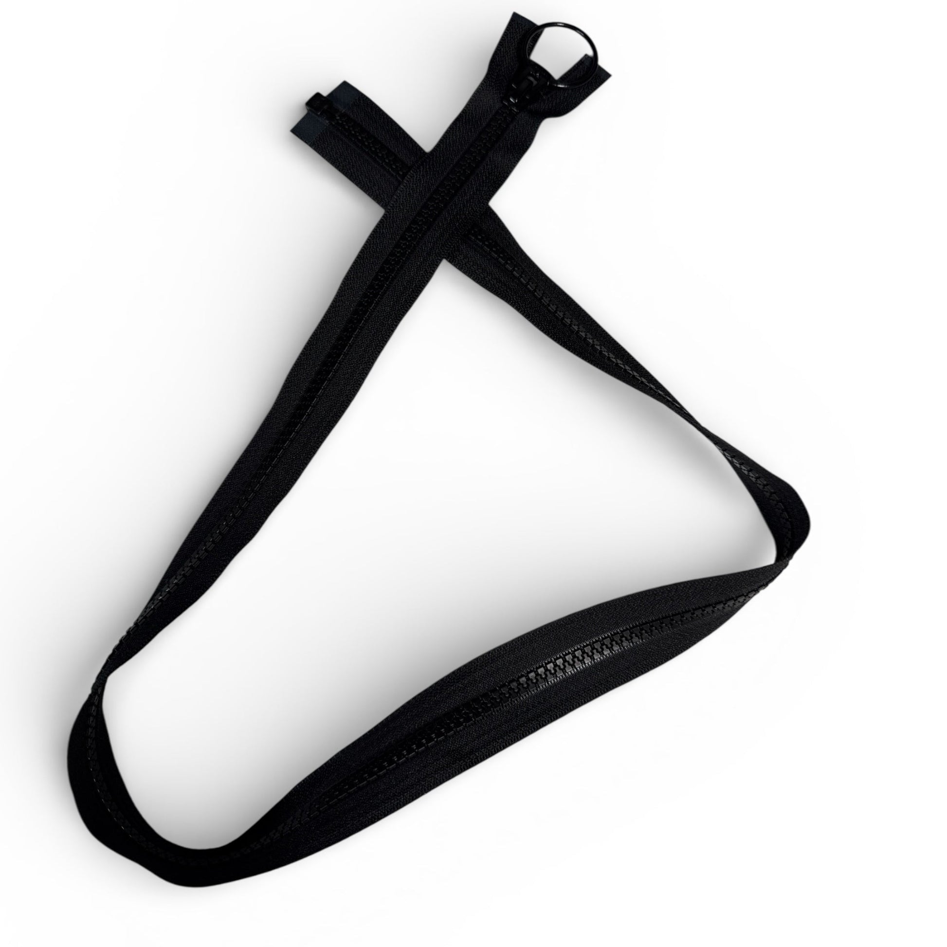 5 Chunky Reverse Coil Zipper With Ring Pull - 31" - Black - YKK Style - Simplifi Fabric
