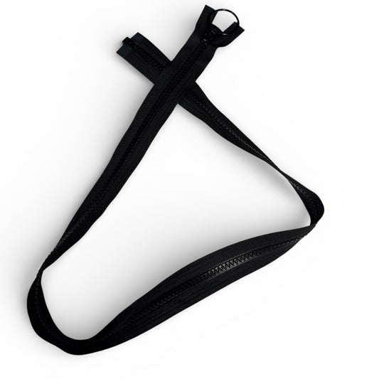 5 Chunky Reverse Coil Zipper With Ring Pull - 31" - Black - YKK Style - Simplifi Fabric