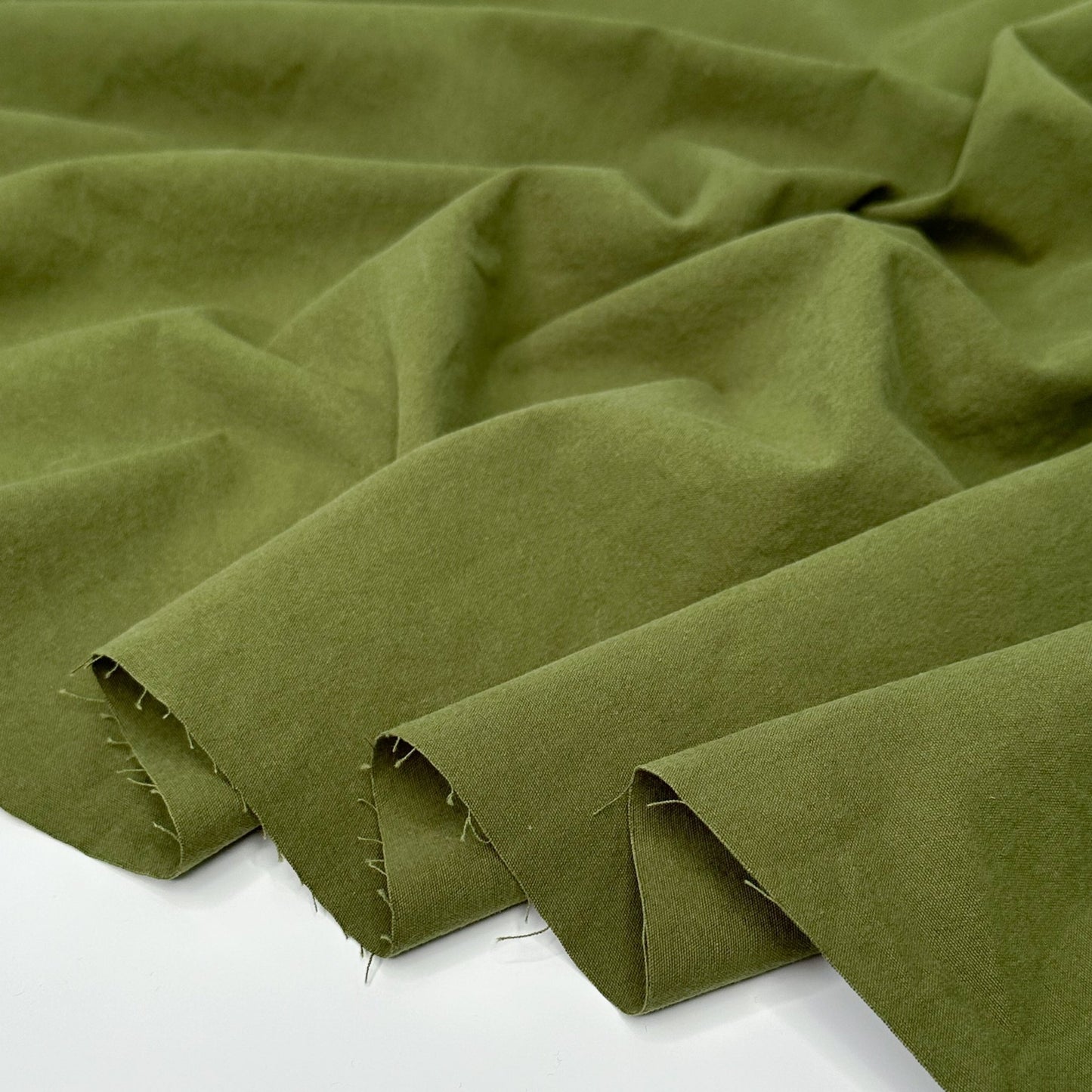 7oz Washed Organic Cotton Canvas - Pesto - Simplifi Fabric