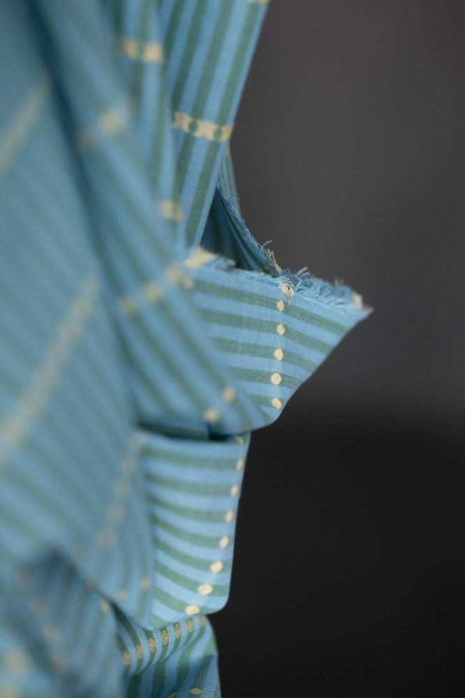 Blue/Green Lumiere Indian Striped Cotton - Merchant & Mills