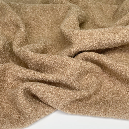 Wool Blend Boucle Coating - Camel