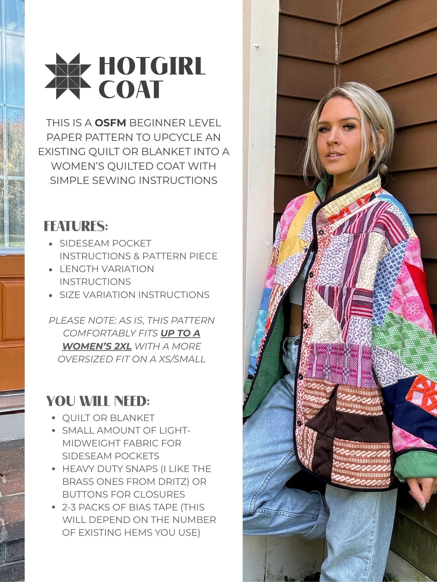 Coat - Paper Pattern - Hot Girl Quilting