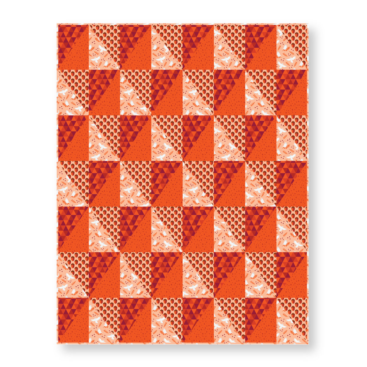 Triangles - Red/Orange - Jojulein Design - Foxwood - Cloud 9 Fabrics - Organic Cotton Poplin