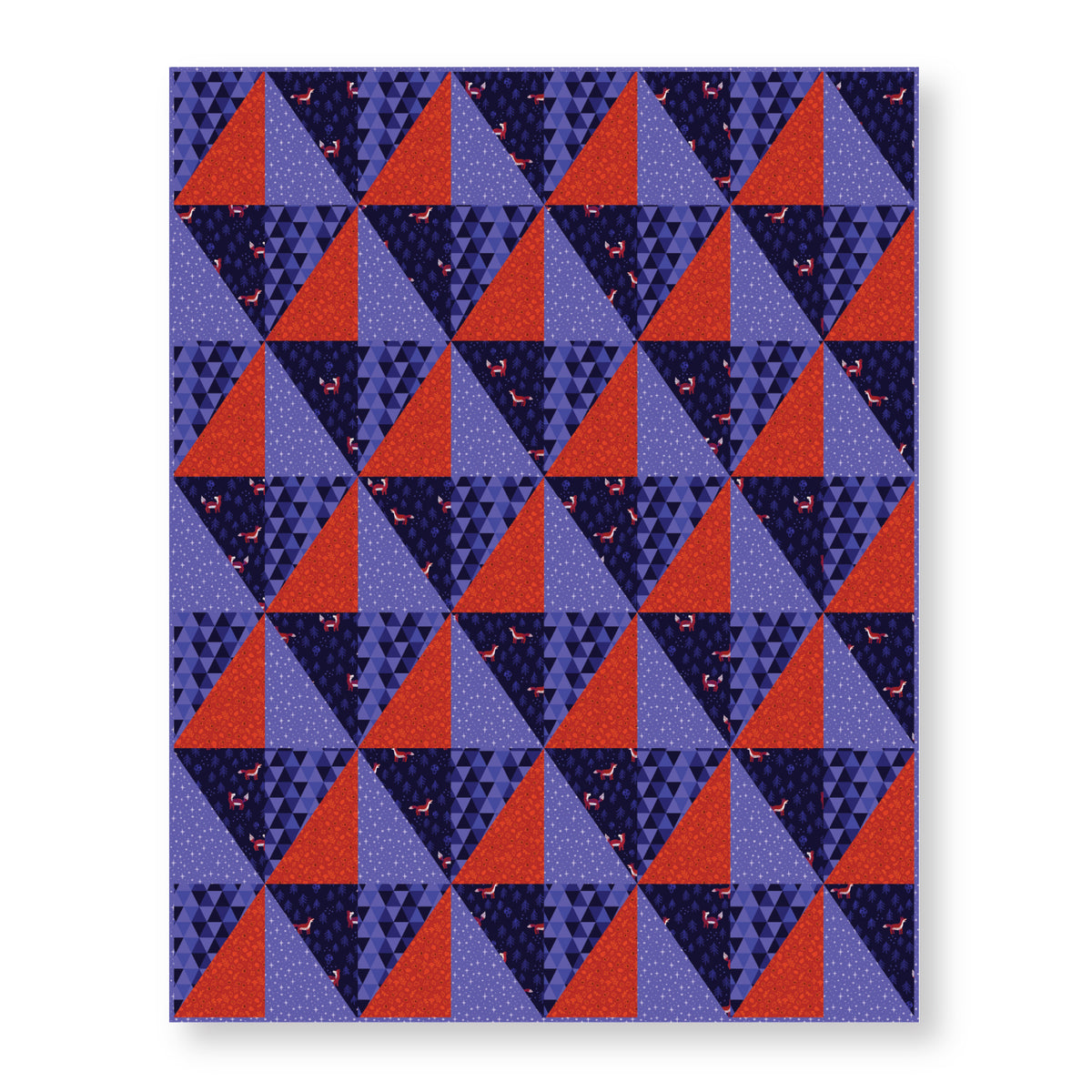 Triangles - Red/Orange - Jojulein Design - Foxwood - Cloud 9 Fabrics - Organic Cotton Poplin