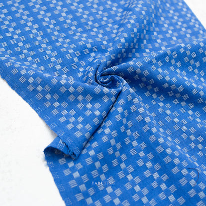 Basketweave - Bright Blue - Fine & Dandy - Fableism Supply Co.