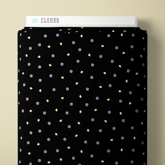 Firefly Twilight - Black - Firefly Moon - Leah Duncan - Cloud 9 Fabrics - Poplin