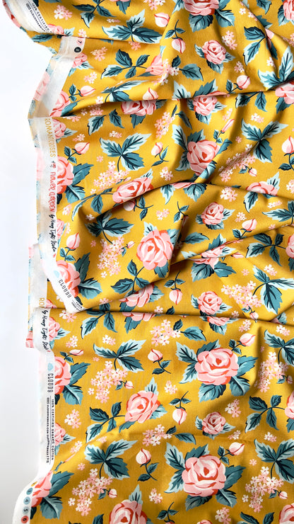 Romantic Roses - Flower Garden - Hang Tight Studio - Cloud 9 Fabrics - Poplin