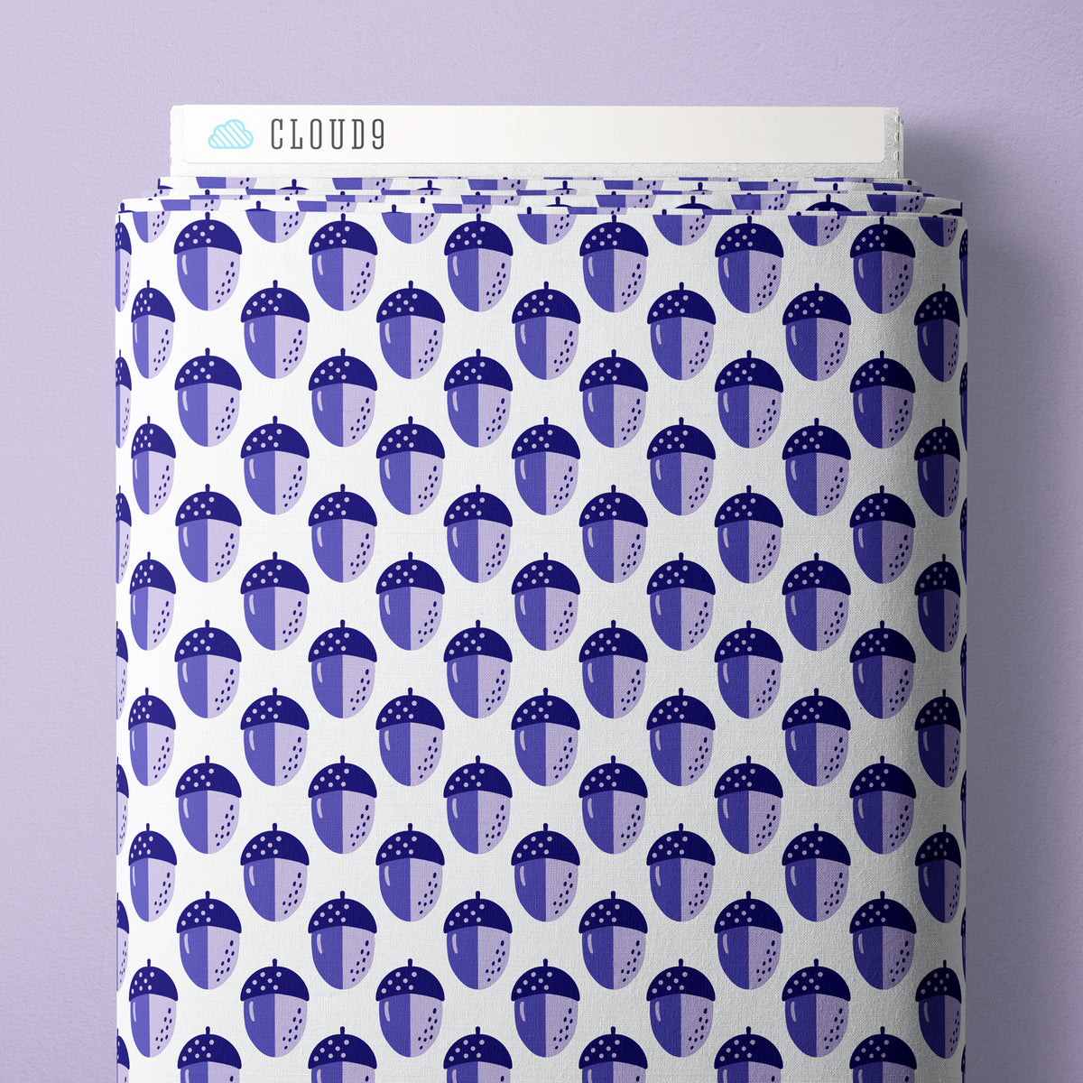 Acorns - Blue - Jojulein Design - Foxwood - Cloud 9 Fabrics - Organic Cotton Poplin