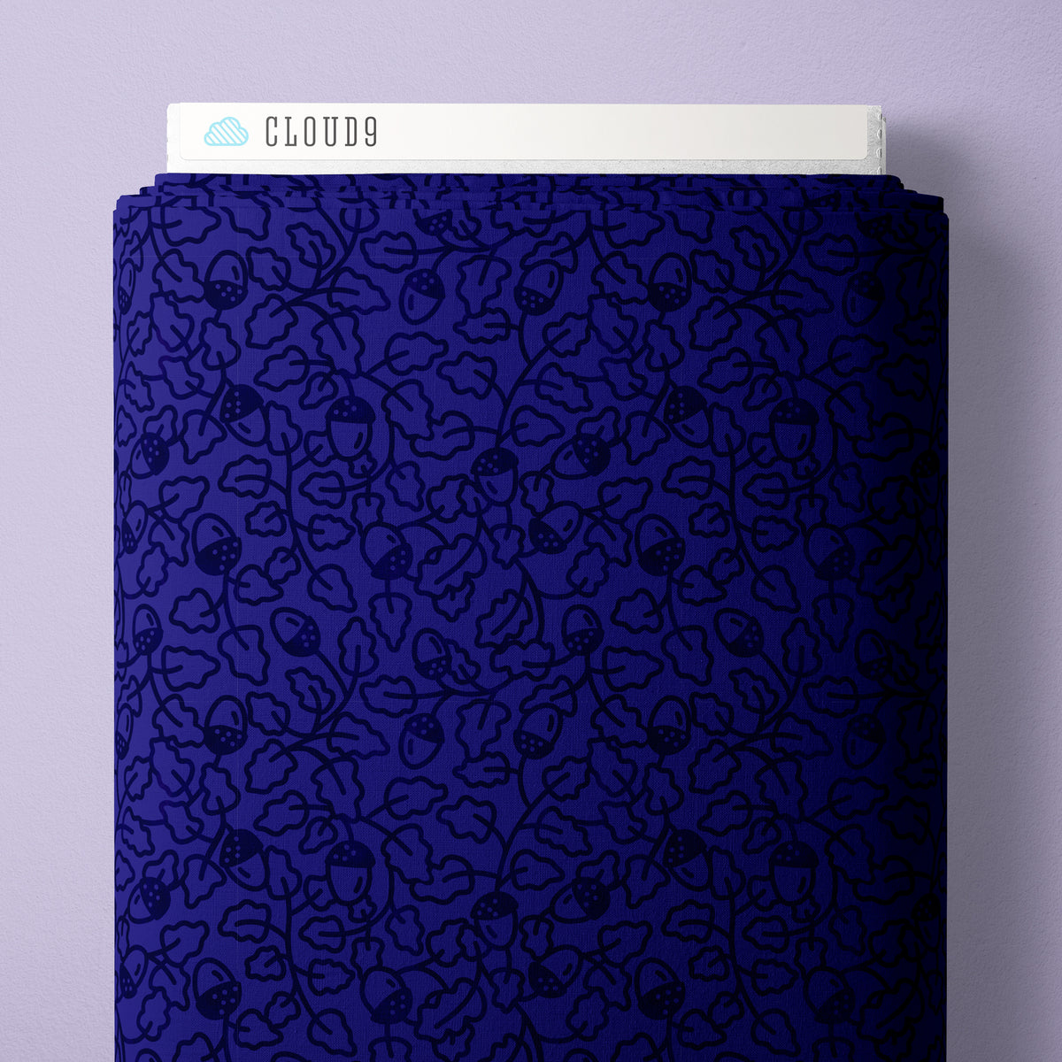 Oak Leaves - Blue/Navy - Jojulein Design - Foxwood - Cloud 9 Fabrics - Organic Cotton Poplin