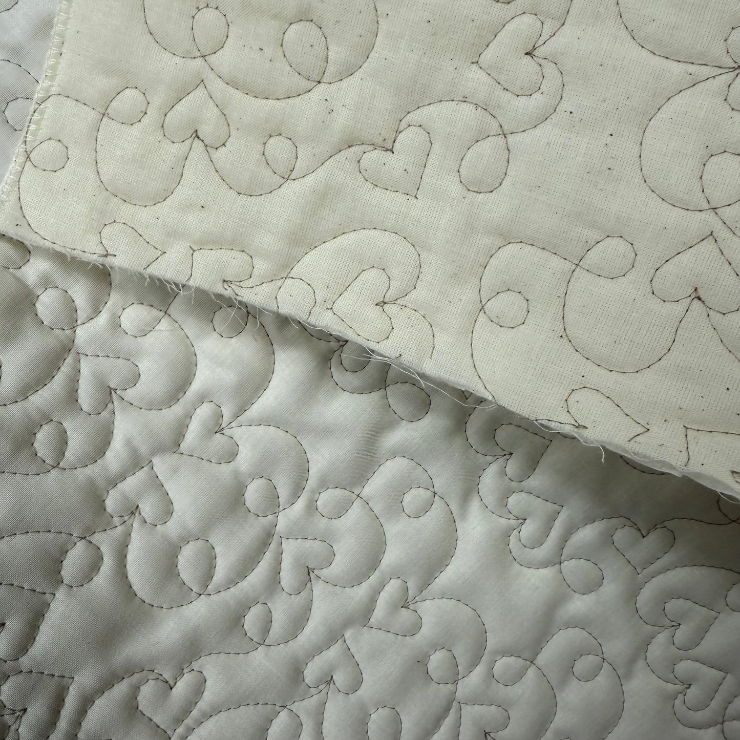 Heart Stitch Quilted - Japanese Import - Off White