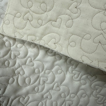Heart Stitch Quilted - Japanese Import - Off White