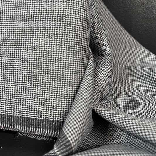 Midtown Houndstooth "Luxury Brand Deadstock" Wool Suiting / Coating - Made in Italy