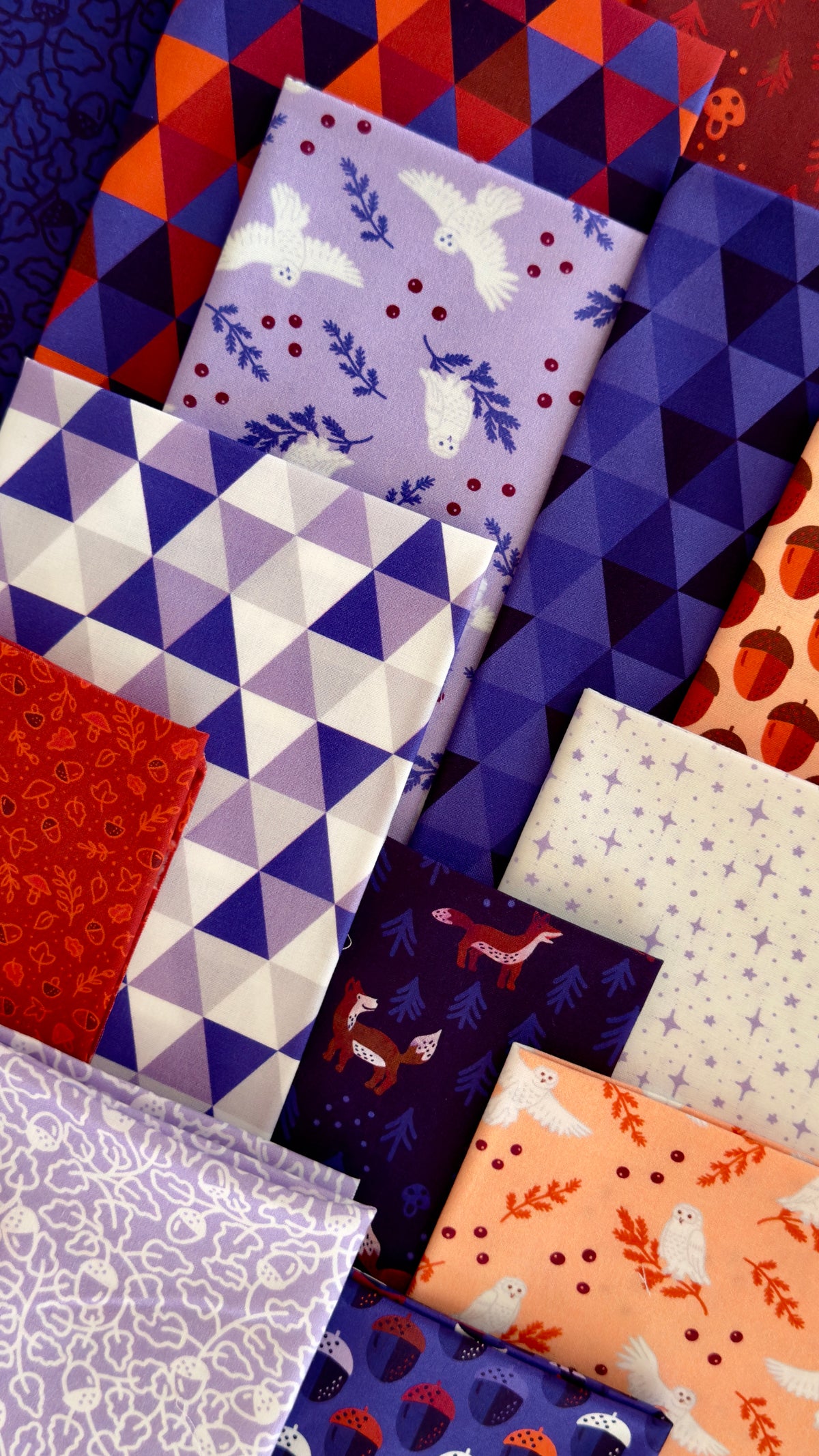 Triangles - Multi - Jojulein Design - Foxwood - Cloud 9 Fabrics - Organic Cotton Poplin